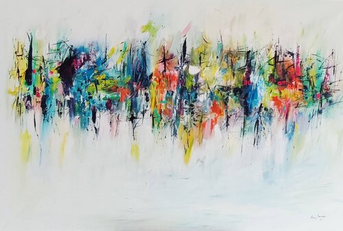 La magie créative - grand tableau abstrait coloré xxl von ÂME SAUVAGE, Malerei kaufen auf Singulart