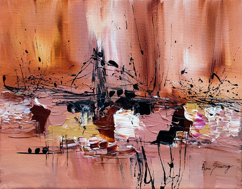 La dame du marais - tableau marron van ÂME SAUVAGE, Schilderij te koop op Singulart