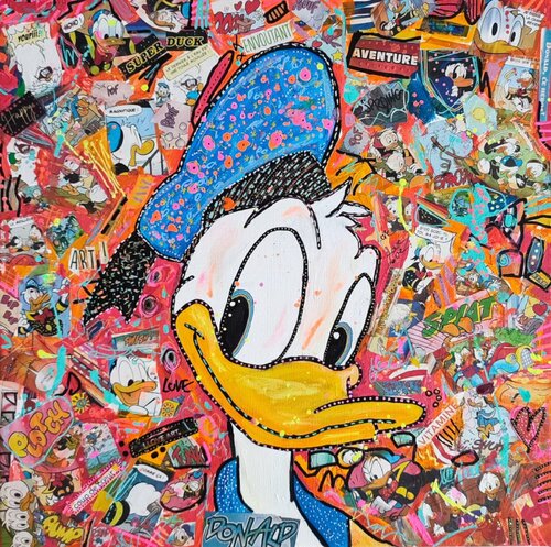 Donald's adventures - tableau Disney pop art by ÂME SAUVAGE, Painting for Sale on Singulart
