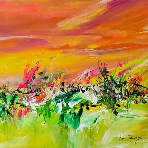 Du vent sur les hautes herbes di ÂME SAUVAGE, Pittura in vendita su Singulart
