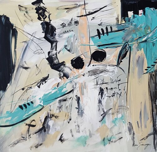 Mini-tornade - tableau minimaliste moderne von ÂME SAUVAGE, Malerei kaufen auf Singulart