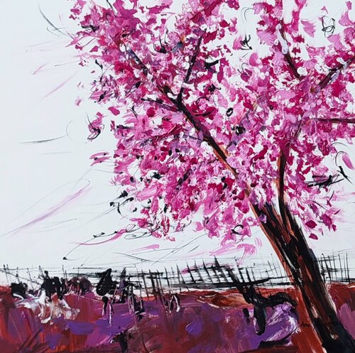 L'arbre en fleurs - tableau peinture arbre von ÂME SAUVAGE, Malerei kaufen auf Singulart