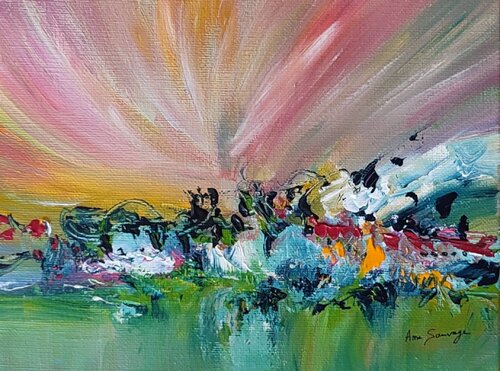 Atterrissage forcé - tableau abstrait coloré di ÂME SAUVAGE, Pittura in vendita su Singulart