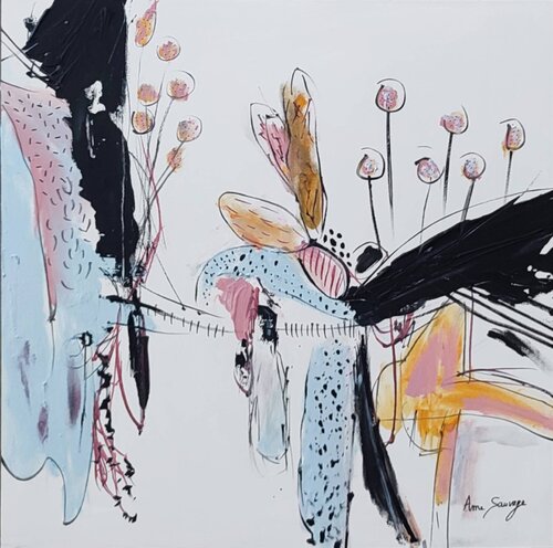 La promenade du sage - tableau minimaliste moderne di ÂME SAUVAGE, Pittura in vendita su Singulart