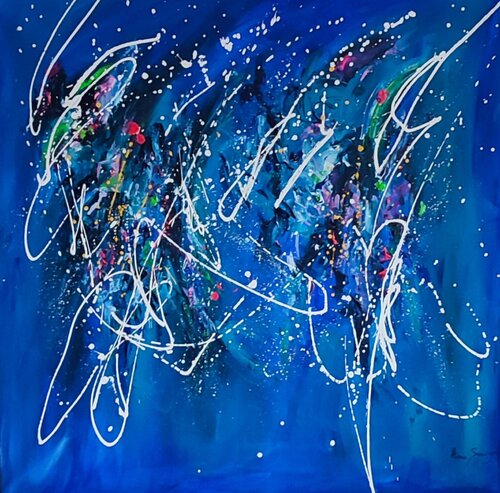 Art water - grand tableau bleu von ÂME SAUVAGE, Malerei kaufen auf Singulart