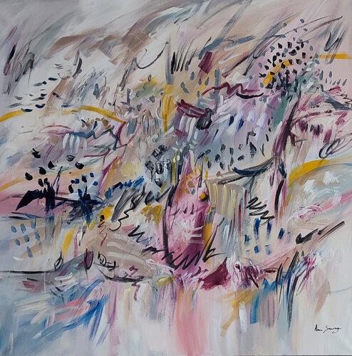 Un vent fort - grand tableau abstrait moderne par ÂME SAUVAGE, Peinture en vente sur Singulart