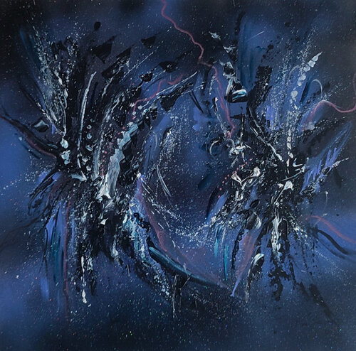 Les ombres de la nuit - tableau abstrait moderne von ÂME SAUVAGE, Malerei kaufen auf Singulart