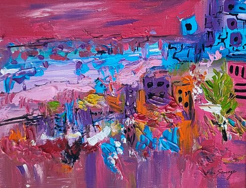 Assemblage - tableau abstrait coloré par ÂME SAUVAGE, Peinture en vente sur Singulart