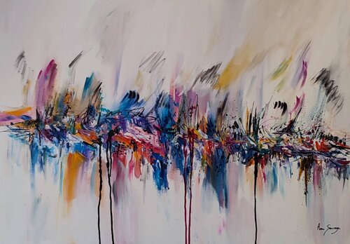 L'ouverture s'embellit - tableau abstrait coloré von ÂME SAUVAGE, Malerei kaufen auf Singulart