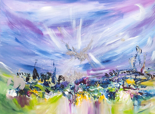 Lumière étincelante - tableau abstrait coloré de ÂME SAUVAGE, Pintura a la venta en Singulart