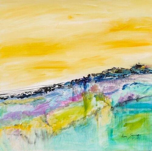 Repos - tableau abstrait coloré de ÂME SAUVAGE, Pintura a la venta en Singulart