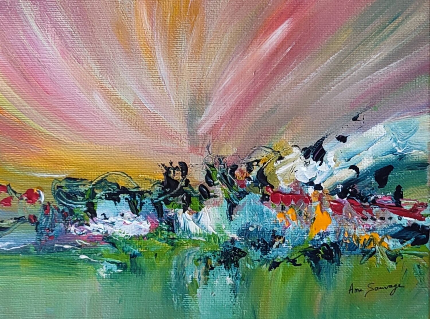 Atterrissage forcé - tableau abstrait coloré ÂME SAUVAGE Originalgemälde zu verkaufen