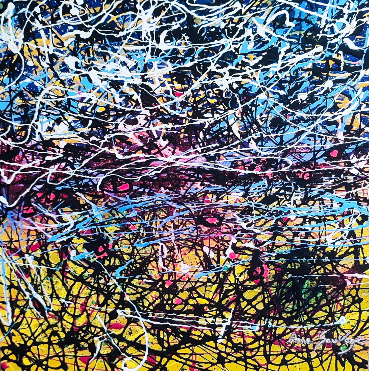 Mental - tableau abstrait contemporain ÂME SAUVAGE Originalgemälde zu verkaufen