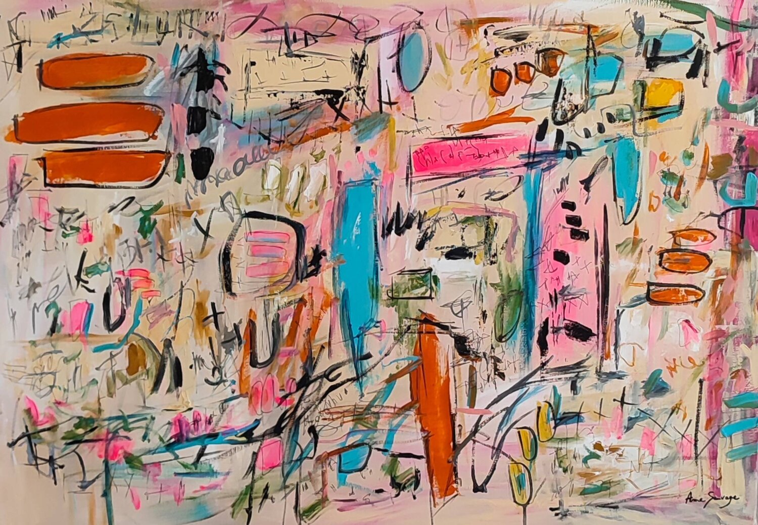 Formes et couleurs - tableau abstrait coloré ÂME SAUVAGE Originalgemälde zu verkaufen