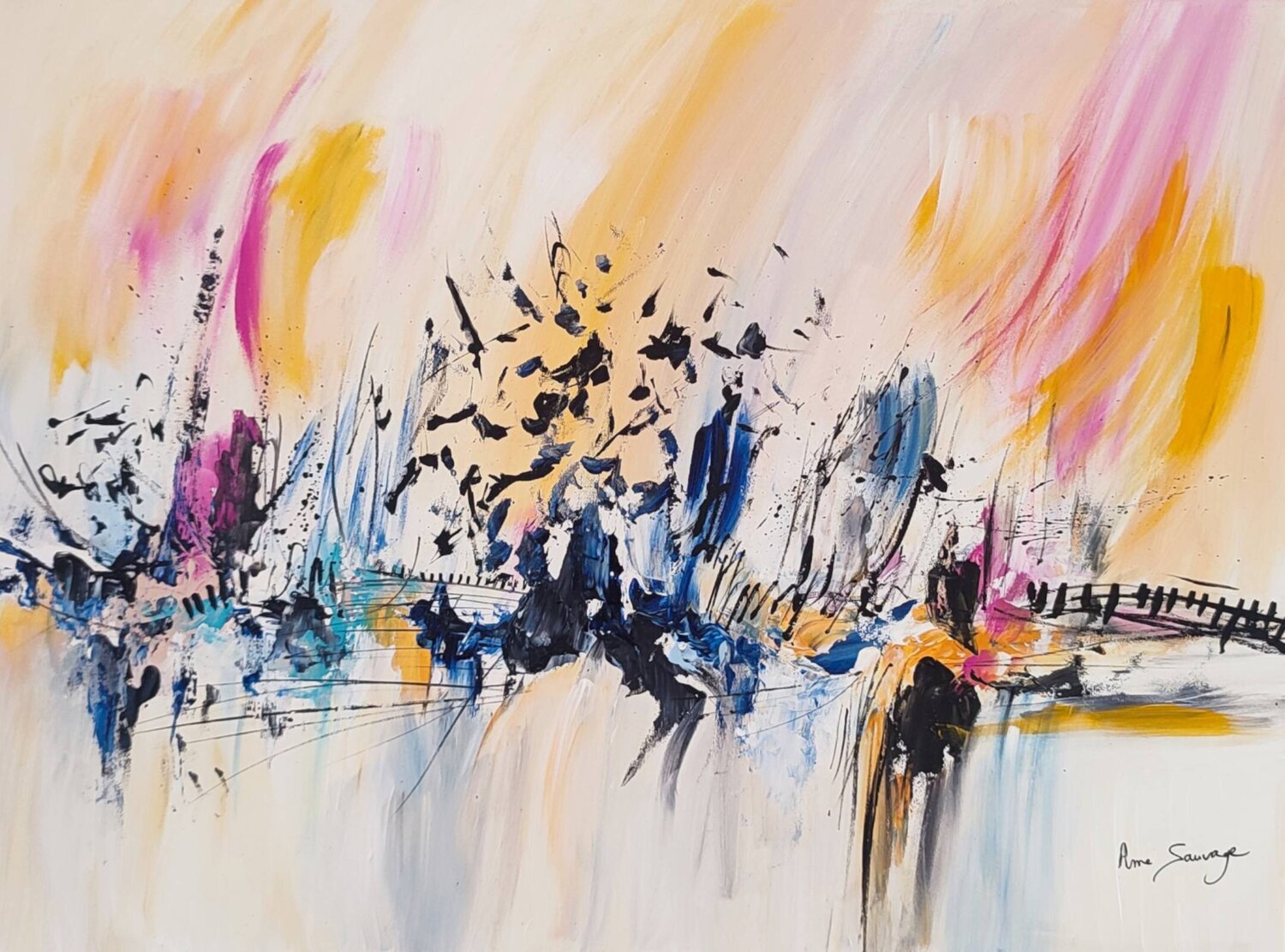Opposition - tableau abstrait coloré ÂME SAUVAGE