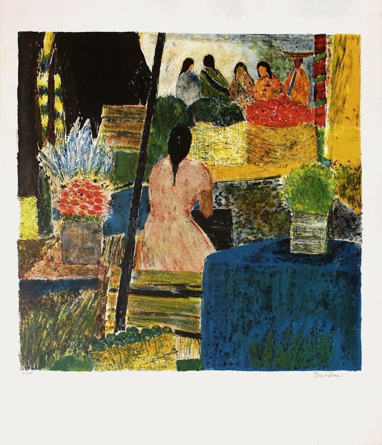 Guy BARDONE 　リトグラフ Guy BARDONE : Le Pont des Arts - Lithographie originale