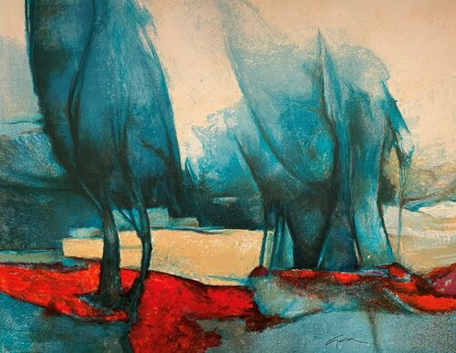 Blue Cyprus di Claude Gaveau, Stampa in vendita su Singulart