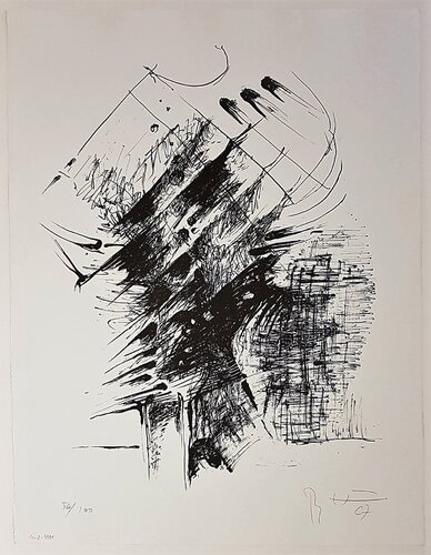 Untitled Gestural Abstraction by Bernhard Heiliger, Print for Sale on Singulart