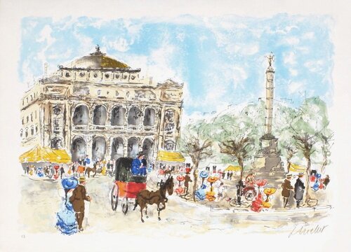Paris, Le Châtelet by Urbain Huchet, Print for Sale on Singulart