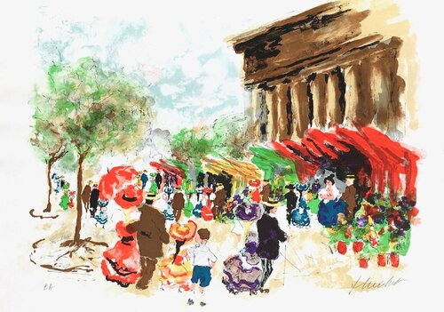 Paris, La Madeleine et le marché aux fleurs by Urbain Huchet, Print for Sale on Singulart