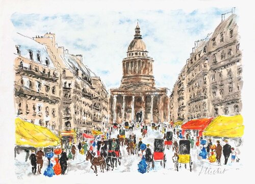 Paris, le Panthéon et la rue Soufflot II by Urbain Huchet, Print for Sale on Singulart