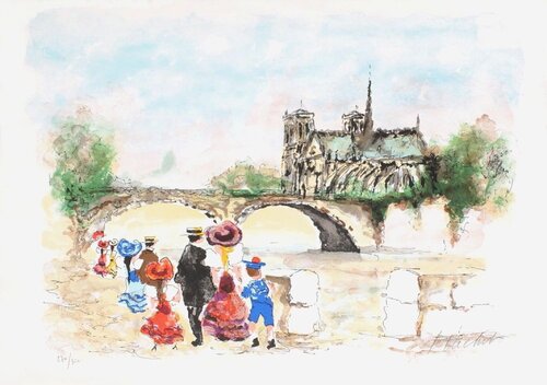Paris, promenade sur les quais by Urbain Huchet, Print for Sale on Singulart
