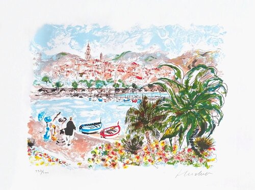 Vue de Menton von Urbain Huchet, Druck kaufen auf Singulart