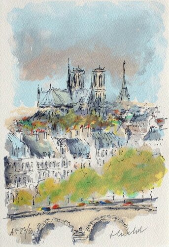 Paris, Panorama sur Notre Dame by Urbain Huchet, Print for Sale on Singulart