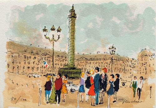 Paris, la place Vendôme by Urbain Huchet, 인쇄 for Sale on Singulart