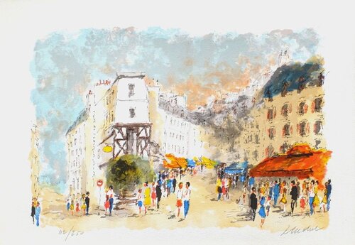 Paris, Montmartre la rue Lepic de Urbain Huchet, Impresión a la venta en Singulart