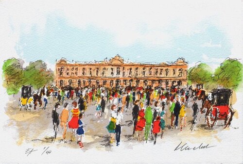Toulouse, la place du Capitole by Urbain Huchet, 인쇄 for Sale on Singulart