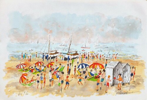 Les joies de la plage by Urbain Huchet, Print for Sale on Singulart