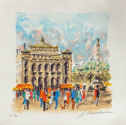 Paris, Le Châtelet II von Urbain Huchet, Druck kaufen auf Singulart