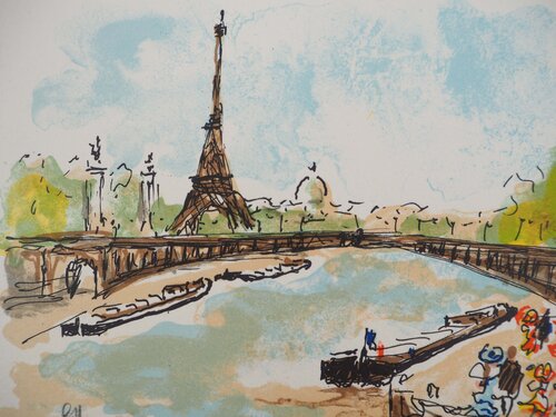 Paris, la Tour Eiffel vue des quais von Urbain Huchet, Druck kaufen auf Singulart