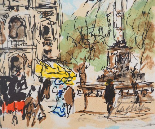 Place de l'Opéra by Urbain Huchet, 인쇄 for Sale on Singulart