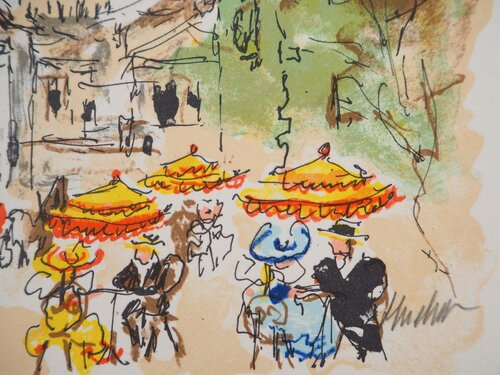 Paris, Artistes à Montmartre von Urbain Huchet, Druck kaufen auf Singulart