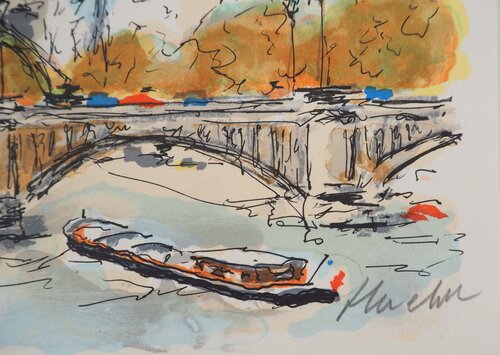 La Seine et Notre Dame de Paris von Urbain Huchet, Druck kaufen auf Singulart