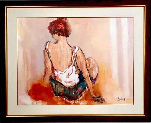 Jeune Fille de Dos aux Cheveux Rouges  (Young Girl From The Back With Red Hair) von Urbain Huchet, Malerei kaufen auf Singulart
