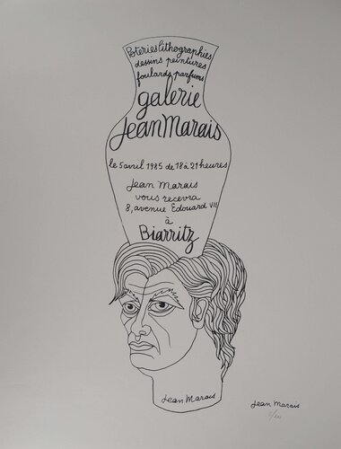 Homme à la poterie (Exposition, galerie à Biarritz), Lithographie signée by Jean Marais, Print for Sale on Singulart