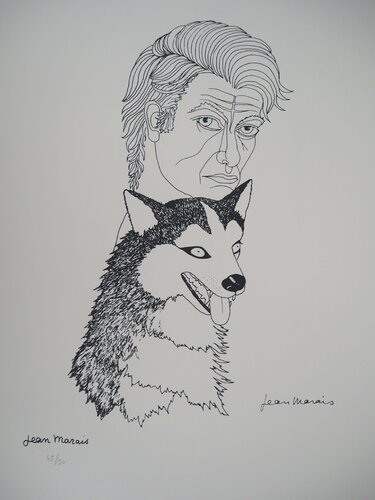 Autoportrait au Husky by Jean Marais, Print for Sale on Singulart