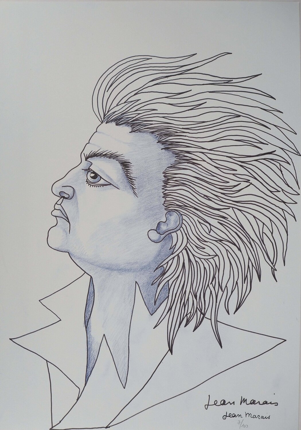 Autoportrait "La Belle et la Bête" Jean Marais Stampa in vendita