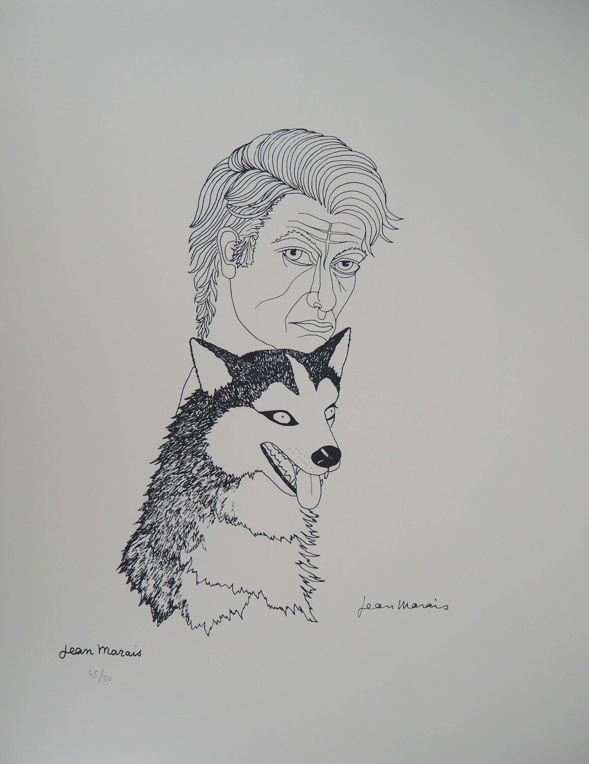 Autoportrait au Husky Jean Marais Édition à vendre