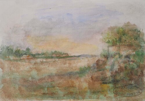 Prairie sous un Coucher de soleil  Gilbert Pastor