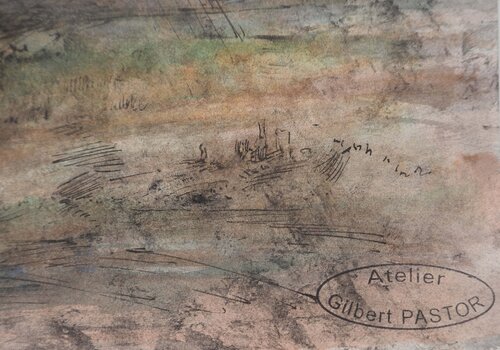 Tempête sur la plaine  par Gilbert Pastor, Œuvre sur papier en vente sur Singulart