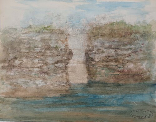 Sentier traversant la nature  by Gilbert Pastor, 紙の作品 for Sale on Singulart