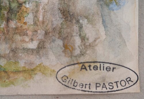 Brèche dissimulée par des plantes de Gilbert Pastor, Obra en papel a la venta en Singulart