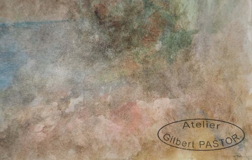 Embouchure derrière les falaises  by Gilbert Pastor, Work on Paper for Sale on Singulart