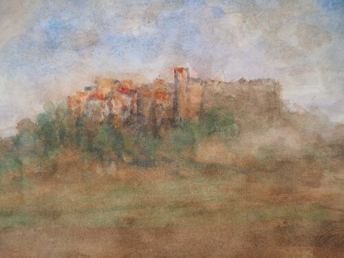 Village en haut de la montagne camouflé par la brume Gilbert Pastor