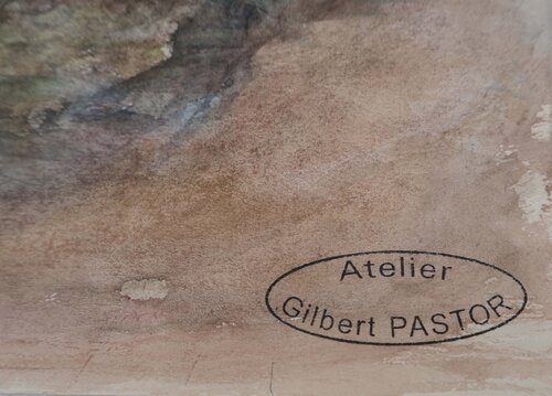 Derrière les murs du village par Gilbert Pastor, Œuvre sur papier en vente sur Singulart
