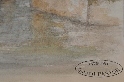 Sortie du village  di Gilbert Pastor, Opera su carta in vendita su Singulart